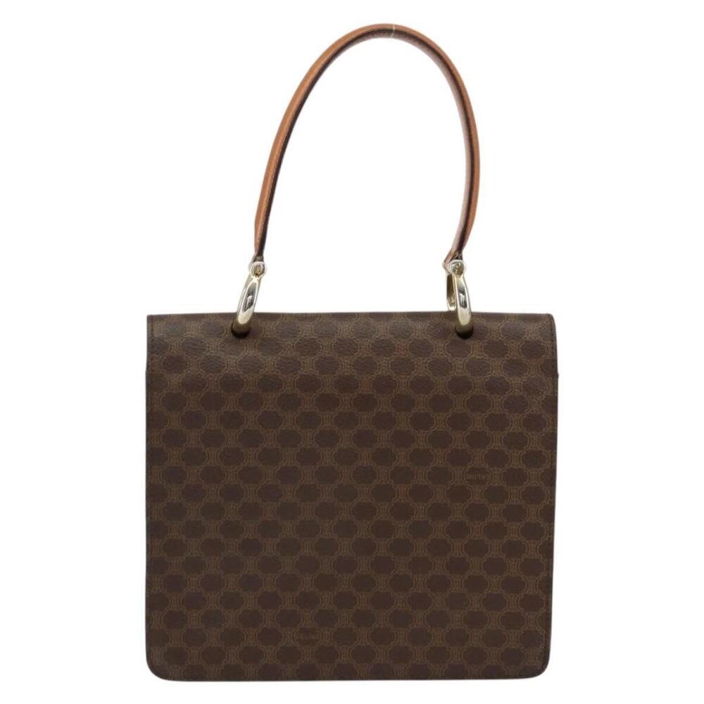 CELINE Macadam Canvas Hand Bag PVC Leather Brown Gold Auth ar13810 - Picture 2 of 16